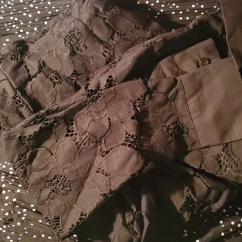 Marc New York Black Lace Button-Up Shirt / Size Med. Long Sleeve - Picture 15 of 16